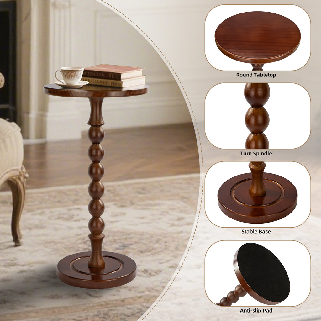 Elegant Solid Wood Accent Side Table