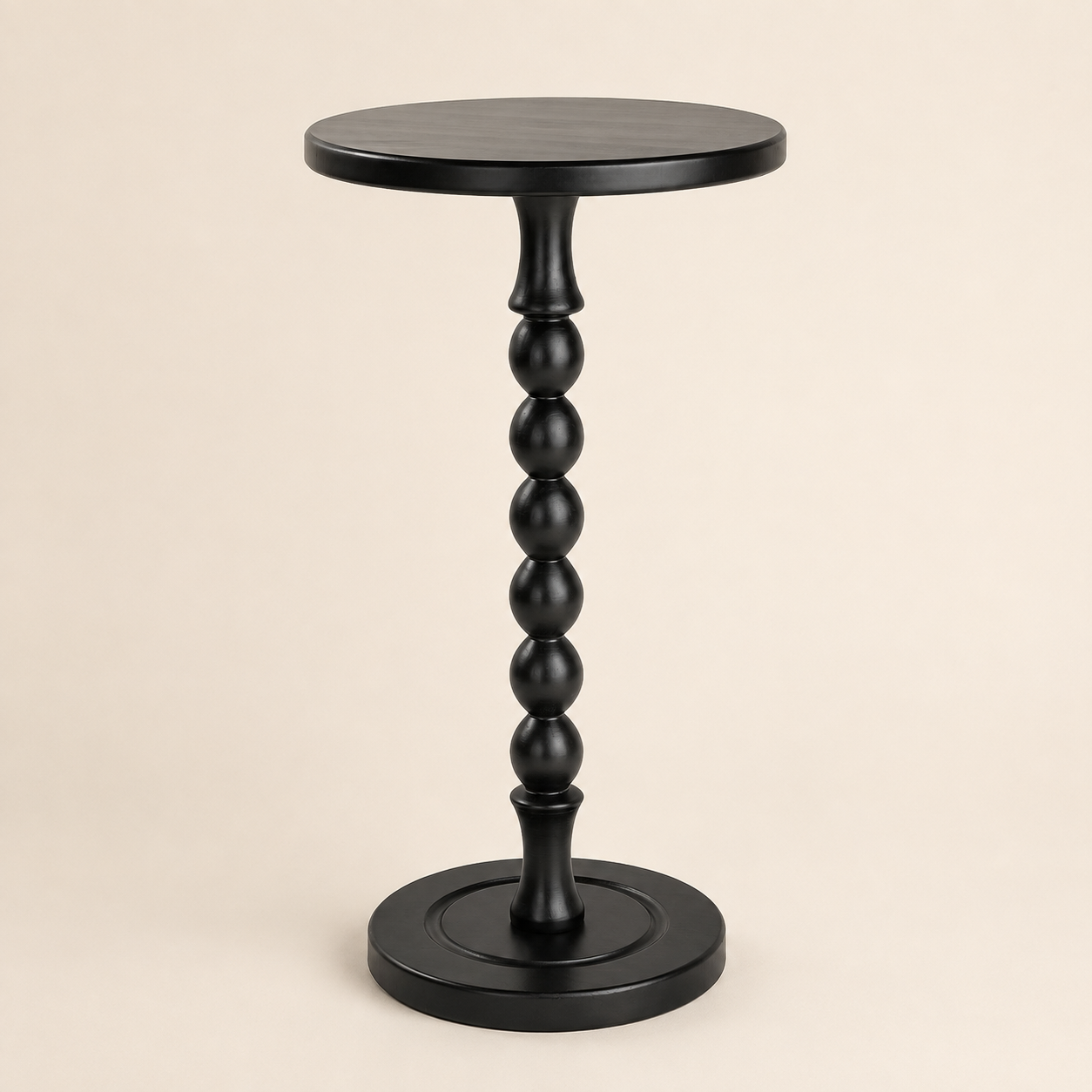 Black Beaded Pedestal Drink Table