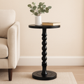 Solid oak wood black accent table