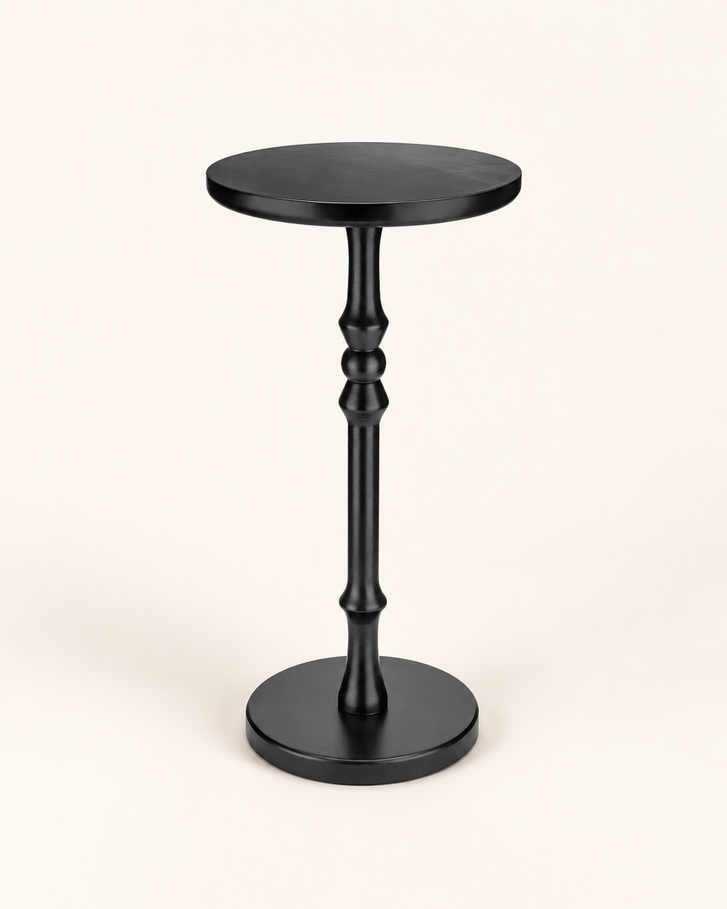 Black Turned Pedestal Drink Table