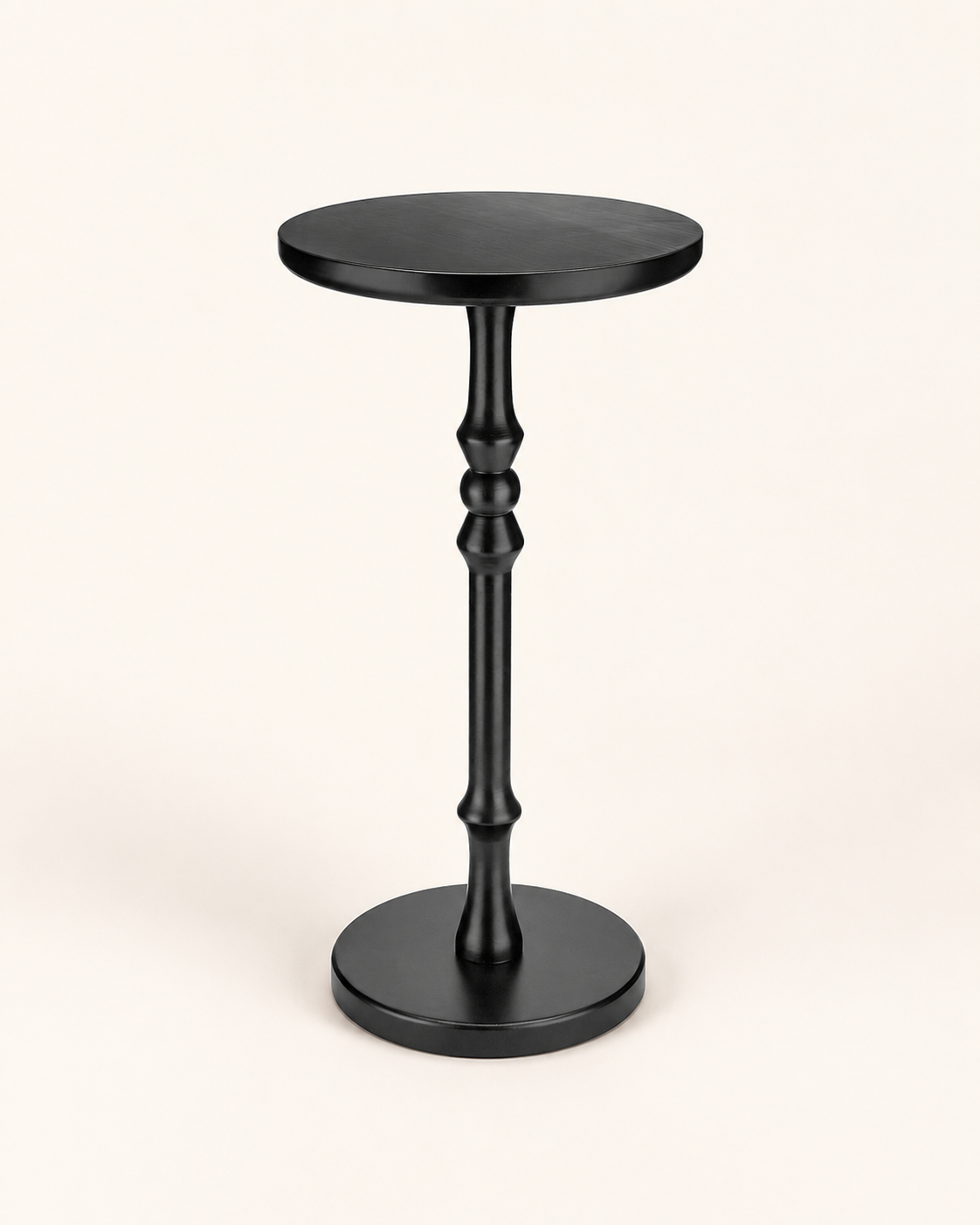 Black Turned Pedestal Drink Table