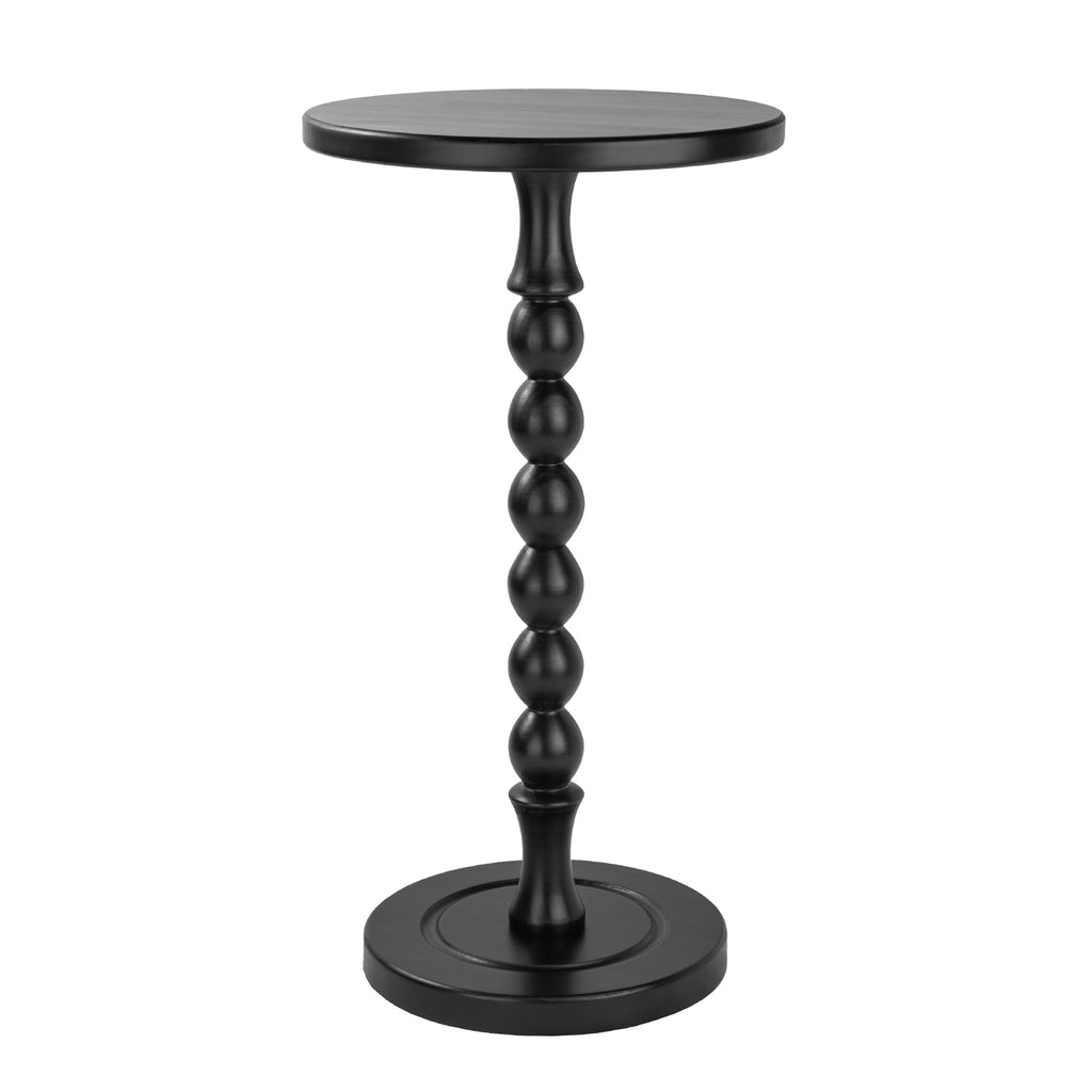 Solid oak wood black accent table