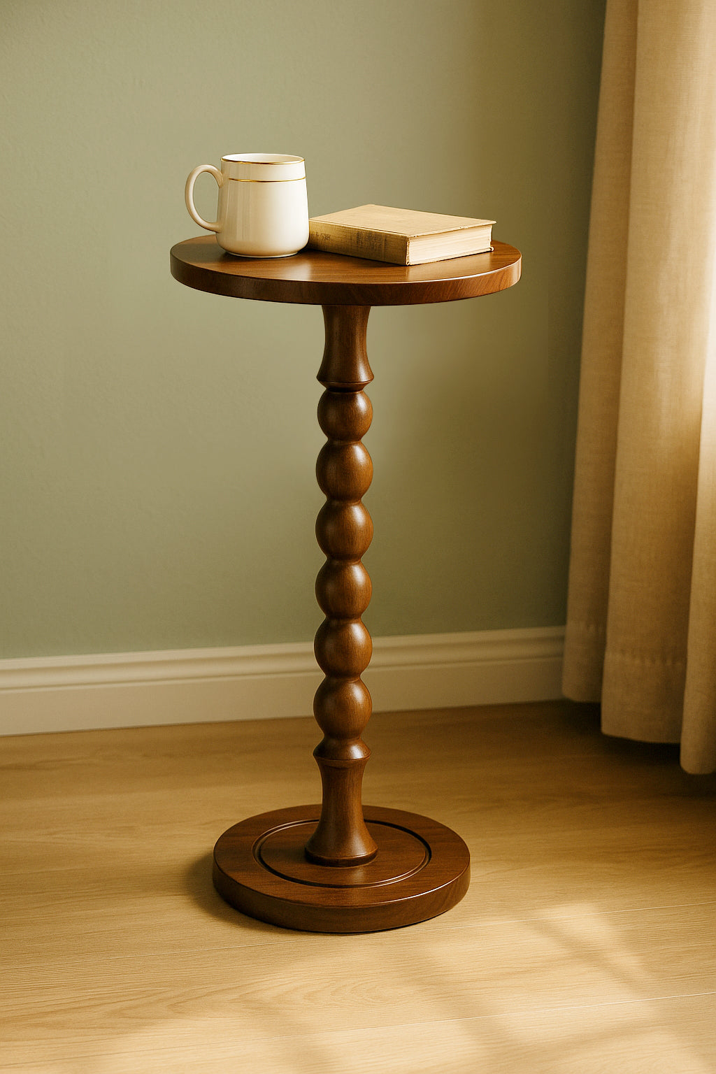 Elegant Solid Wood Accent Side Table